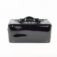 Chanel Vintage Patent Chocolate Bar Bowler Bag Black