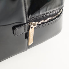 Chanel Vintage Patent Chocolate Bar Bowler Bag Black