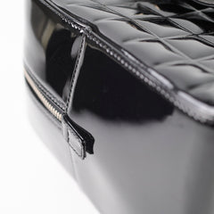 Chanel Vintage Patent Chocolate Bar Bowler Bag Black