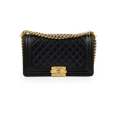 Chanel Lambskin Old Medium Boy Black