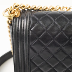 Chanel Lambskin Old Medium Boy Black