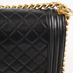 Chanel Lambskin Old Medium Boy Black