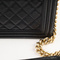 Chanel Lambskin Old Medium Boy Black
