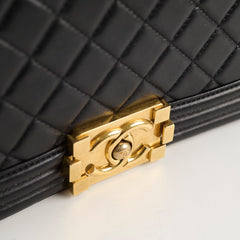 Chanel Lambskin Old Medium Boy Black