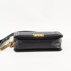 Chanel Lambskin Old Medium Boy Black