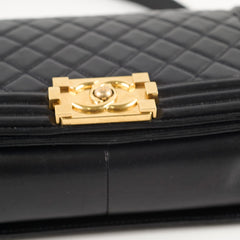 Chanel Lambskin Old Medium Boy Black