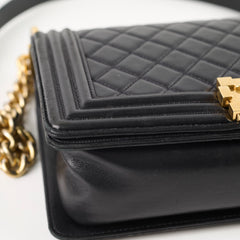 Chanel Lambskin Old Medium Boy Black