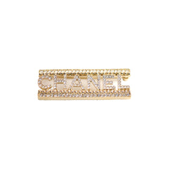 Chanel "CHANEL" Crystal Brooch Gold Costume Jewellery