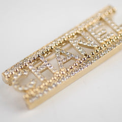 Chanel "CHANEL" Crystal Brooch Gold Costume Jewellery