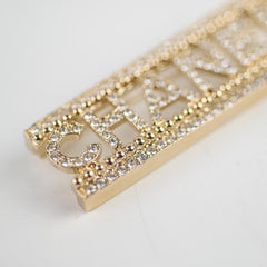 Chanel "CHANEL" Crystal Brooch Gold Costume Jewellery