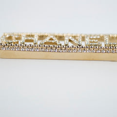 Chanel "CHANEL" Crystal Brooch Gold Costume Jewellery