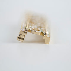 Chanel "CHANEL" Crystal Brooch Gold Costume Jewellery