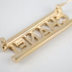 Chanel "CHANEL" Crystal Brooch Gold Costume Jewellery