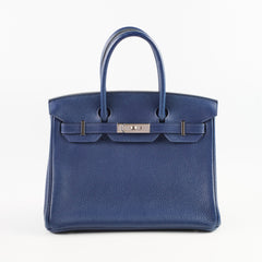 Hermes Birkin 30 Blue Sapphire T Stamp PHW