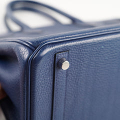Hermes Birkin 30 Blue Sapphire T Stamp PHW