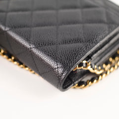 Chanel Caviar Wallet on Chain WOC Black GHW Microchipped