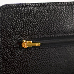 Chanel Caviar Wallet on Chain WOC Black GHW Microchipped