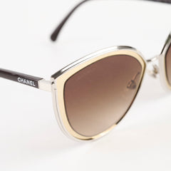 Chanel Gold Cat Eye Sunglasses