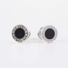 Bvlgari B Zero Stud Earrings Silver Onyx