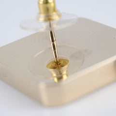 Chanel 23C CC Square Earrings Black/Pink Costume Jewellery