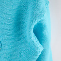 Chanel Knit Jumper Aqua Blue - Size 36