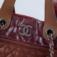 Chanel Burgundy Quilted Calfskin Mix Tote