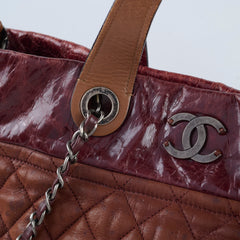 Chanel Burgundy Quilted Calfskin Mix Tote