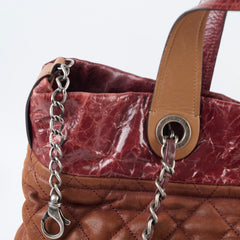 Chanel Burgundy Quilted Calfskin Mix Tote
