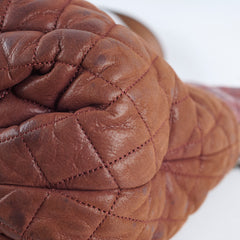 Chanel Burgundy Quilted Calfskin Mix Tote