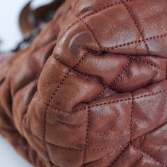 Chanel Burgundy Quilted Calfskin Mix Tote