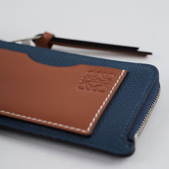 Loewe Coin Cardholder Navy/ Tan
