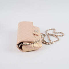 Chanel 21K Glasses Cases with Chain Lambskin Iridescent Pink