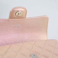 Chanel 21K Glasses Cases with Chain Lambskin Iridescent Pink