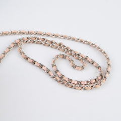 Chanel 21K Glasses Cases with Chain Lambskin Iridescent Pink