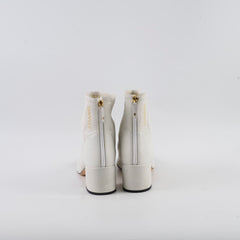 Chanel 22A Short Ankle Boots White - Size 39