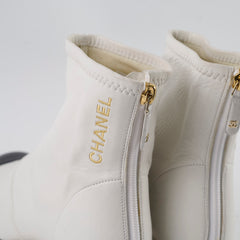 Chanel 22A Short Ankle Boots White - Size 39