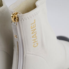 Chanel 22A Short Ankle Boots White - Size 39