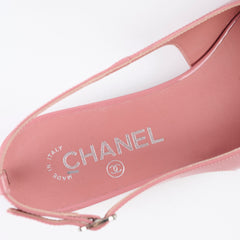 Chanel Patent Cap Toe Slingbacks Pink Size 38.5 C