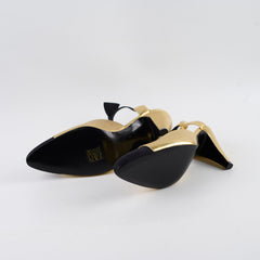 Chanel Heels with Bow Ankle Strap Gold - Size 39