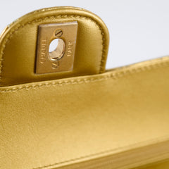 Chanel Classic Flap Small Croc Embossed Gold