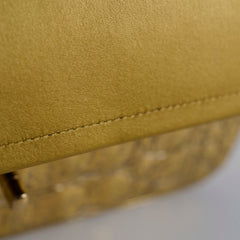 Chanel Classic Flap Small Croc Embossed Gold