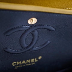Chanel Classic Flap Small Croc Embossed Gold