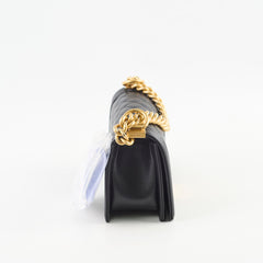 Chanel Small Boy Bag Black Caviar GHW- Microchip