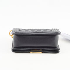 Chanel Small Boy Bag Black Caviar GHW- Microchip