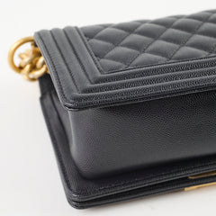 Chanel Small Boy Bag Black Caviar GHW- Microchip