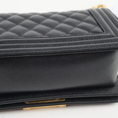 Chanel Small Boy Bag Black Caviar GHW- Microchip