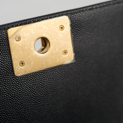 Chanel Small Boy Bag Black Caviar GHW- Microchip