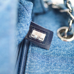 Chanel CC Quilted Denim Flap SHW Blue