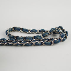 Chanel CC Quilted Denim Flap SHW Blue