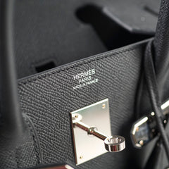 Hermes Birkin 30 Epsom PHW B Stamp Blackv